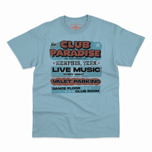 Baby Blue Club Paradise Memphis T-Shirt - Classic Heavy Cotton - classiclightblue