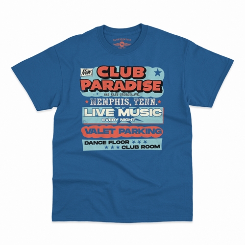 Baby Blue Club Paradise Memphis T-Shirt - Classic Heavy Cotton - classicroyalblue