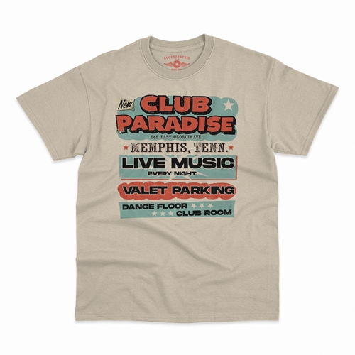 Baby Blue Club Paradise Memphis T-Shirt - Classic Heavy Cotton - classicsand