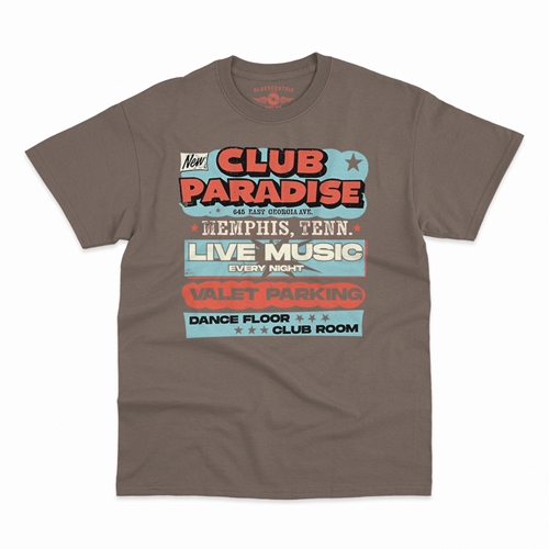 Baby Blue Club Paradise Memphis T-Shirt - Classic Heavy Cotton - classictaupe