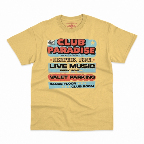 Baby Blue Club Paradise Memphis T-Shirt - Classic Heavy Cotton - classicyellow