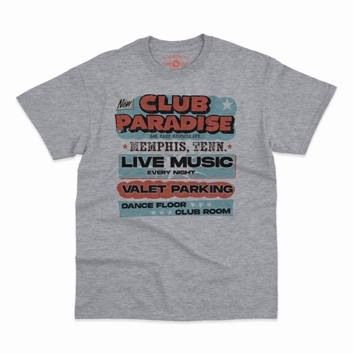 Baby Blue Club Paradise Memphis T-Shirt - Classic Heavy Cotton - heatherathletic