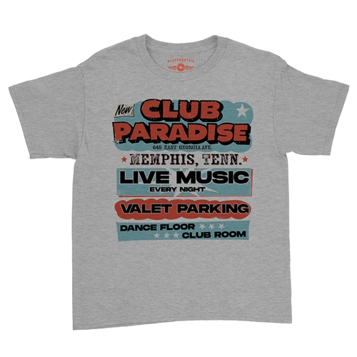 Baby Blue Club Paradise Memphis Youth T-Shirt - Lightweight Vintage Children & Toddlers - youthheatherathletic