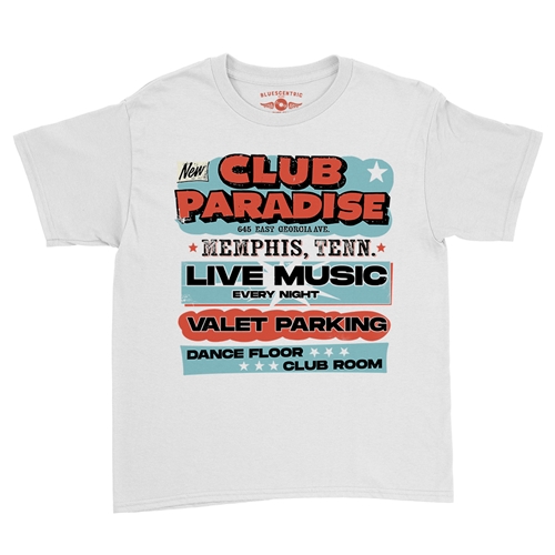 Baby Blue Club Paradise Memphis Youth T-Shirt - Lightweight Vintage Children & Toddlers - youthwhite