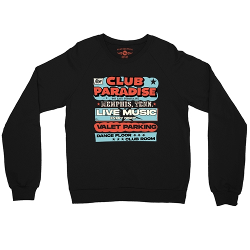 Baby Blue Club Paradise Memphis Crewneck Sweater - crewneckblack