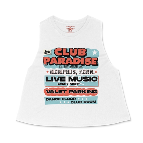 Baby Blue Club Paradise Memphis Racerback Crop Top - Women