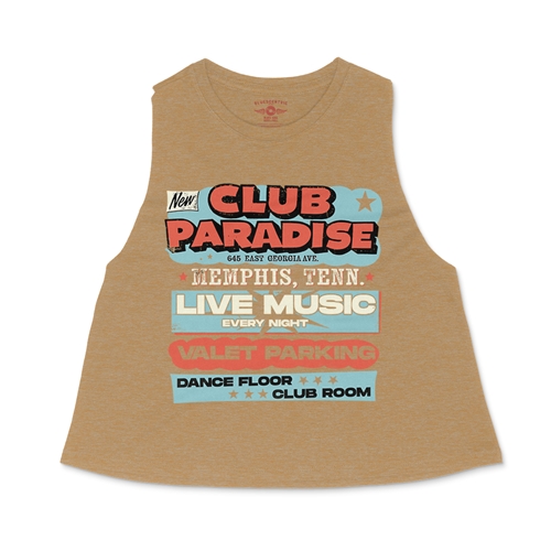 Baby Blue Club Paradise Memphis Racerback Crop Top - Women