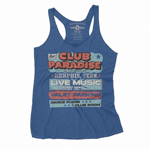 Baby Blue Club Paradise Memphis Racerback Tank - Women