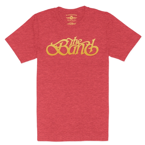 The Band Gold Logo T-Shirt - Lightweight Vintage Style - vintageheatherred