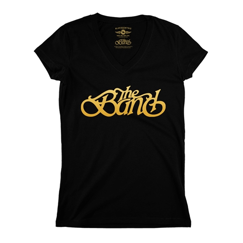 The Band Gold Logo V-Neck T Shirt - Women