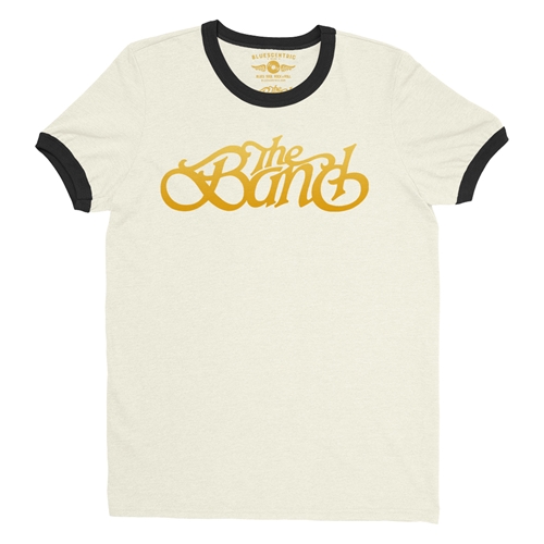 The Band Gold Logo Ringer T-Shirt - ringernaturalblacktrim