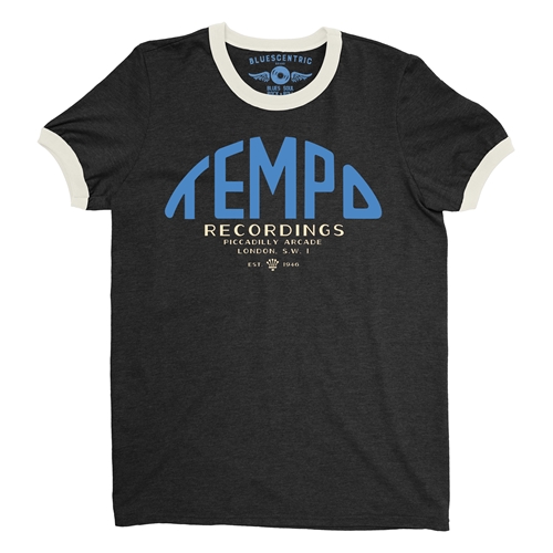 Tempo Records London Ringer T-Shirt - ringerblackcreamtrim