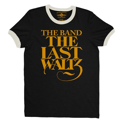 The Band The Last Waltz GOLD Logo Ringer T-Shirt - ringerblackcreamtrim