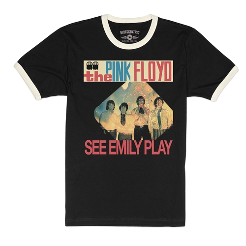 Pink Floyd See Emily Play Ringer T-Shirt - ringerblackcreamtrim