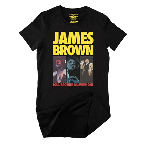 James Brown Soul Brother #1 Collage Ladies T Shirt - Relaxed Fit - ladiesblack