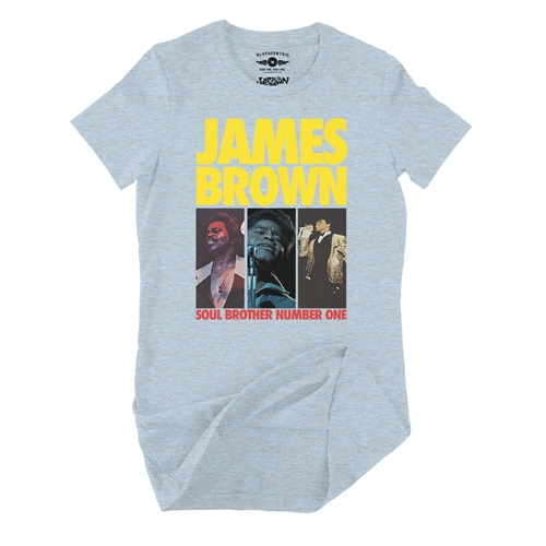 James Brown Soul Brother #1 Collage Ladies T Shirt - Relaxed Fit - ladiesheatherprismblue