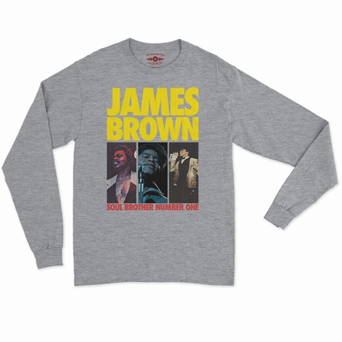 James Brown Soul Brother #1 Collage Long Sleeve T-Shirt - longsleeveathleticheather