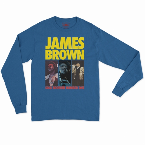 James Brown Soul Brother #1 Collage Long Sleeve T-Shirt - longsleeveblue