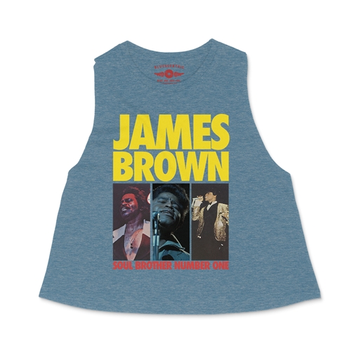 James Brown Soul Brother #1 Collage Racerback Crop Top - Women