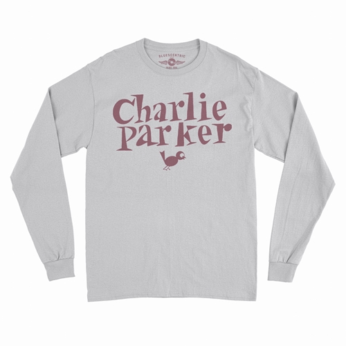 Charlie Parker Mauve Logo Long Sleeve T-Shirt - longsleevewhite