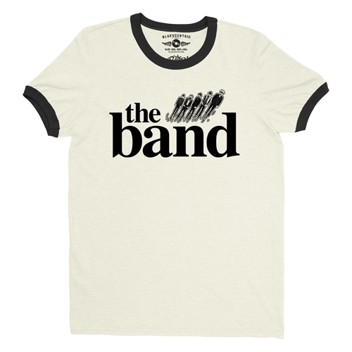 The Band Flying Logo Ringer T-Shirt - ringernaturalblacktrim