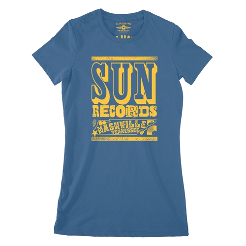 Sun Records Nashville Ladies T Shirt - Relaxed Fit - ladiesblue