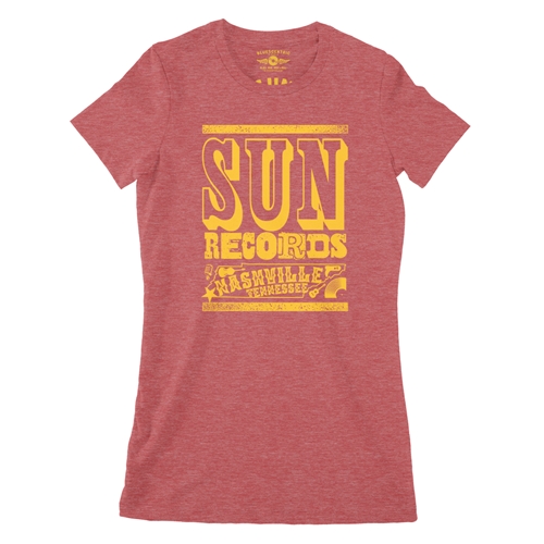 Sun Records Nashville Ladies T Shirt - Relaxed Fit - ladiesheatherred