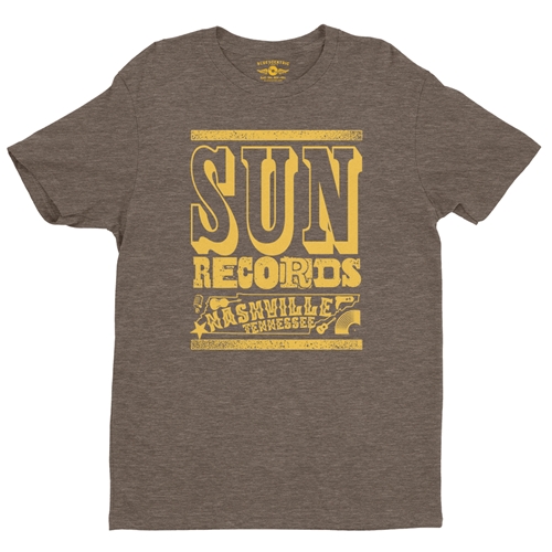 Sun Records Nashville T-Shirt - Lightweight Vintage Style - vintageheatherbrown