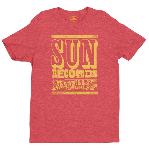 Sun Records Nashville T-Shirt - Lightweight Vintage Style - vintageheatherred