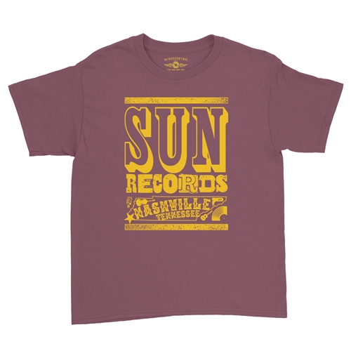 Sun Records Nashville Youth T-Shirt - Lightweight Vintage Children & Toddlers - youthheathermaroon