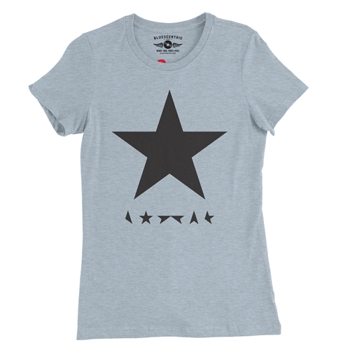 David Bowie Blackstar Album Cover Ladies T Shirt - Relaxed Fit - ladiesheatherprismblue