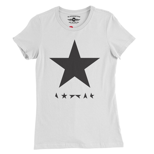 David Bowie Blackstar Album Cover Ladies T Shirt - Relaxed Fit - ladieswhite