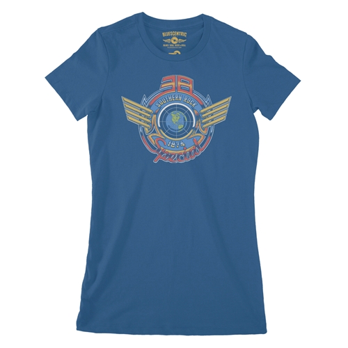 38 Special Wings Logo Ladies T Shirt - Relaxed Fit - ladiesblue