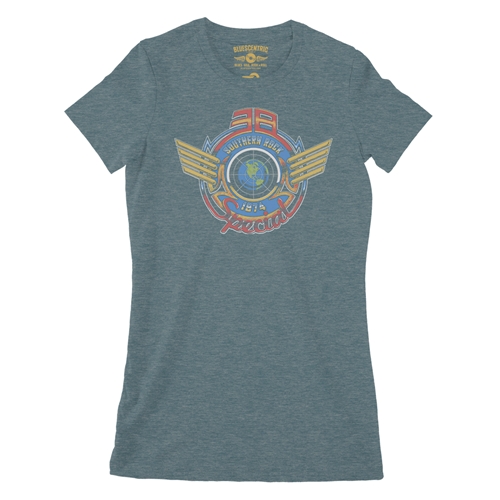 38 Special Wings Logo Ladies T Shirt - Relaxed Fit - ladiesheatherdeepteal