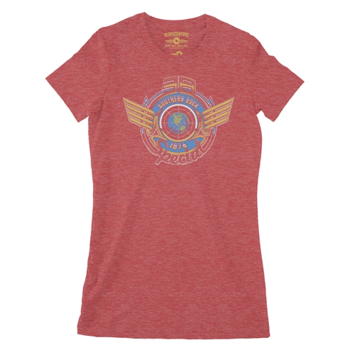 38 Special Wings Logo Ladies T Shirt - Relaxed Fit - ladiesheatherred