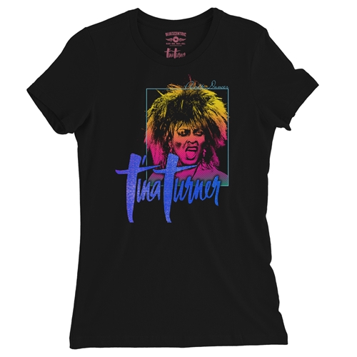 Tina Turner Tilted Gradient Ladies T Shirt - Relaxed Fit - ladiesblack