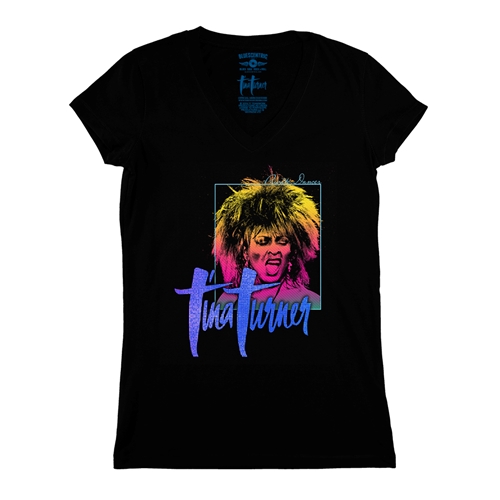 Tina Turner Tilted Gradient V-Neck T Shirt - Women