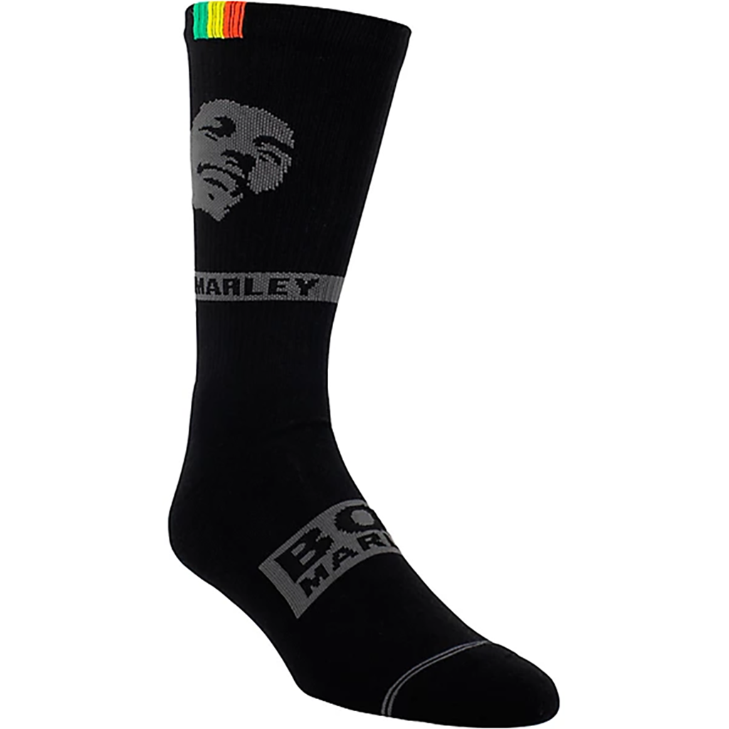 Bob Marley Silhouette Crew Knit Socks - 1 Pair, BLACK