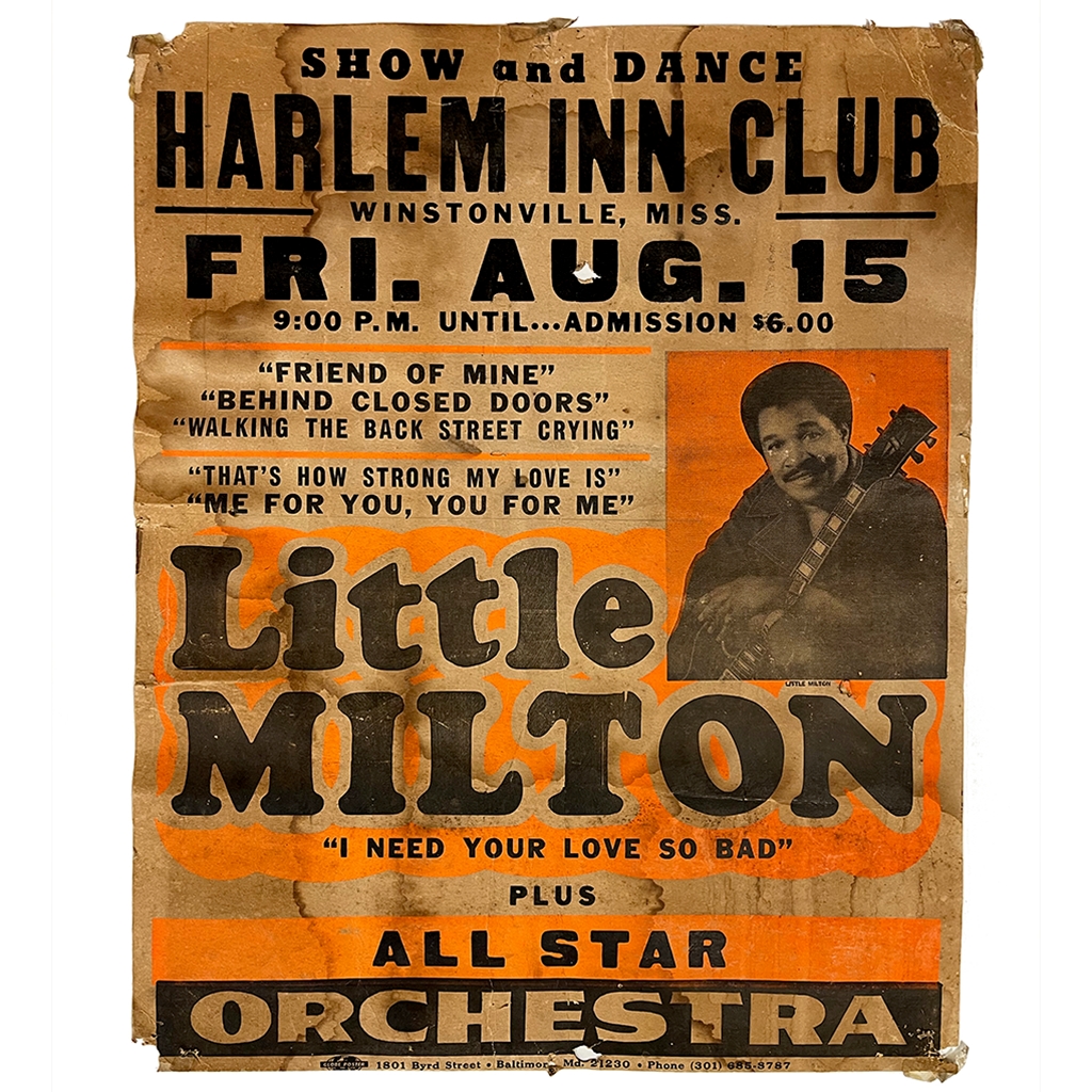 VINTAGE BLUES POSTER - Little Milton Winstonville Mississippi