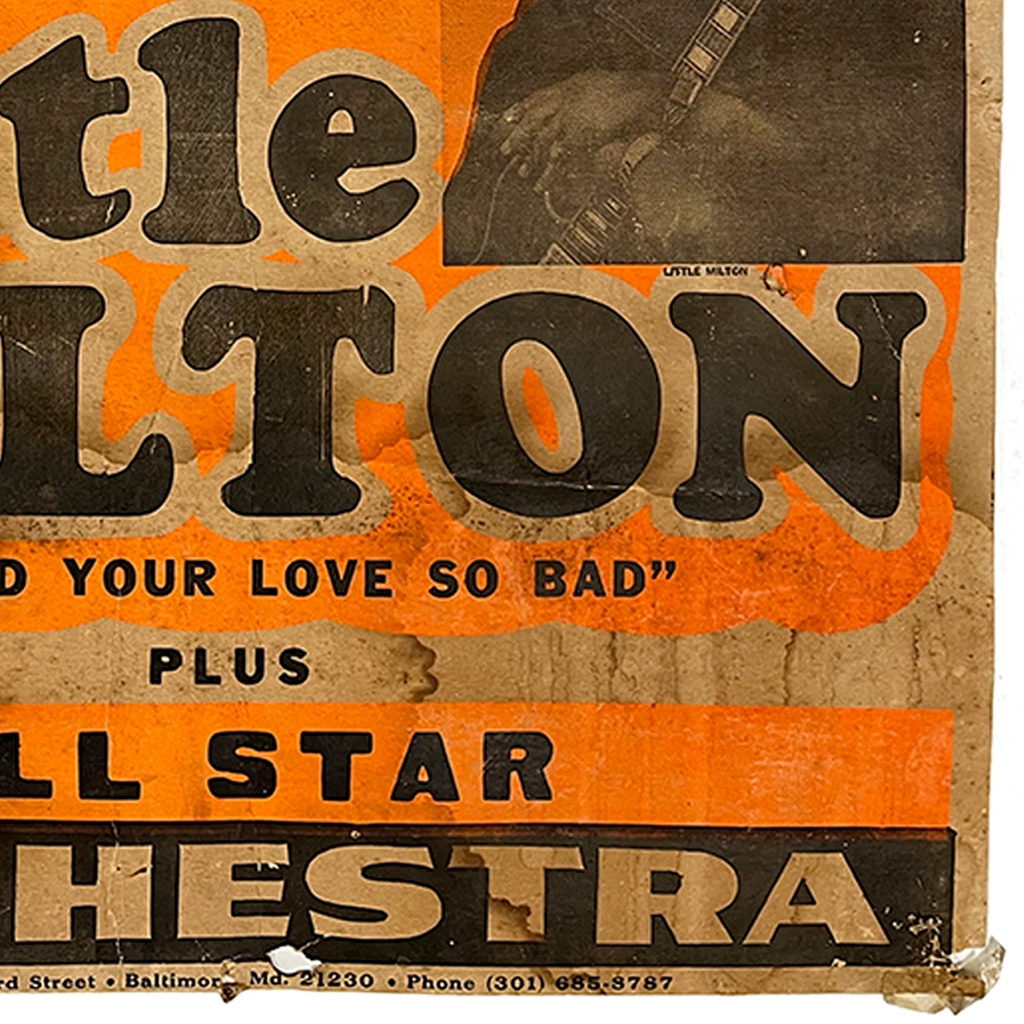 VINTAGE BLUES POSTER - Little Milton Winstonville Mississippi