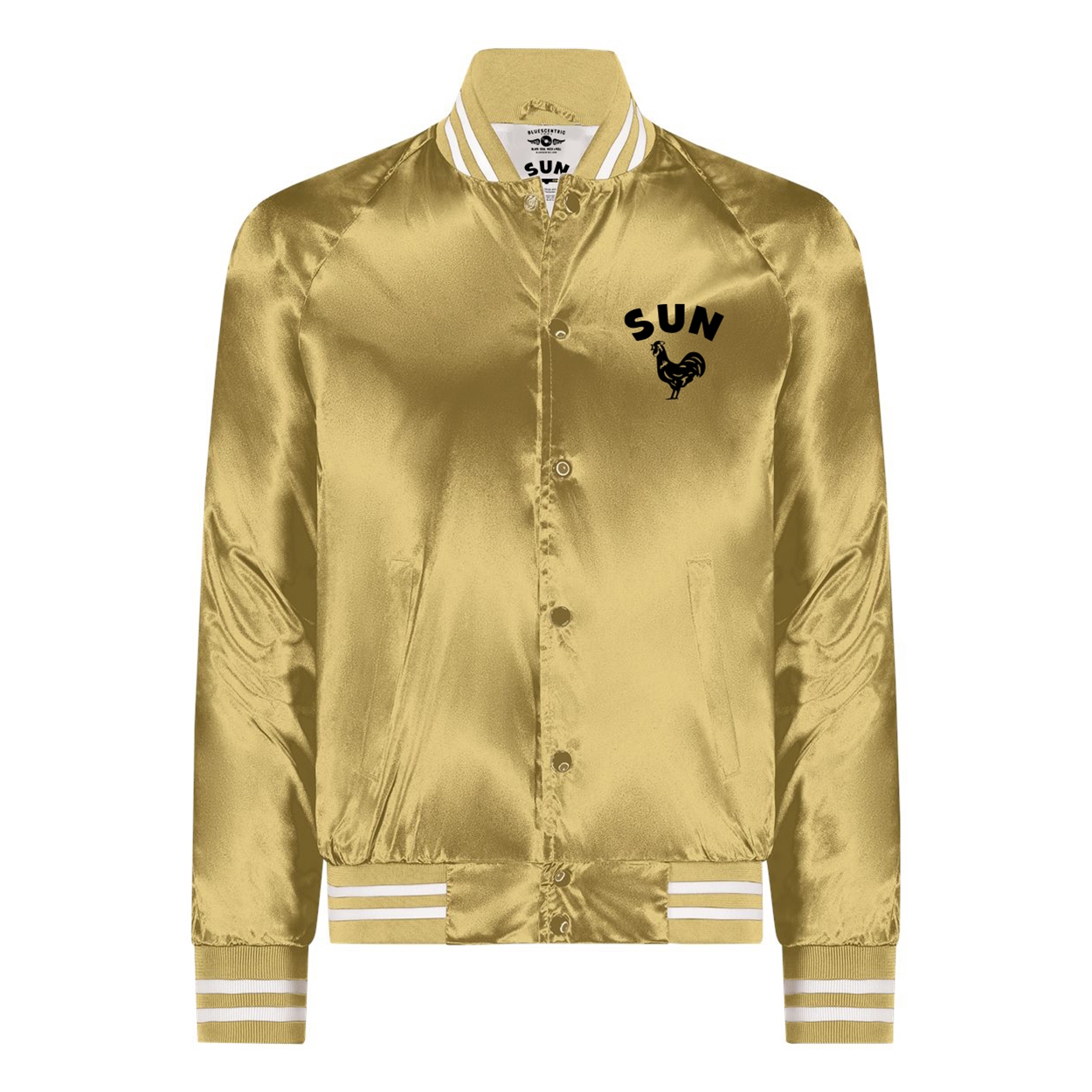 (Limited Edition, Double Sided) Sun Records Satin Bomber Jacket - Gold