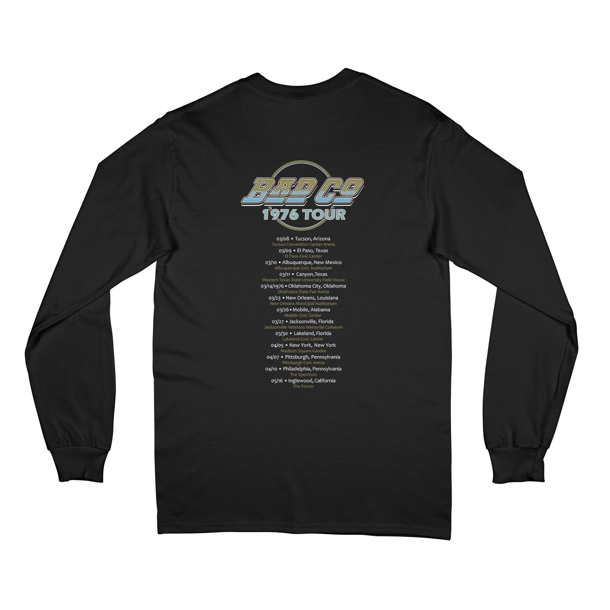 Bad Company 1976 Tour Long Sleeve T-Shirt - longsleeveblack