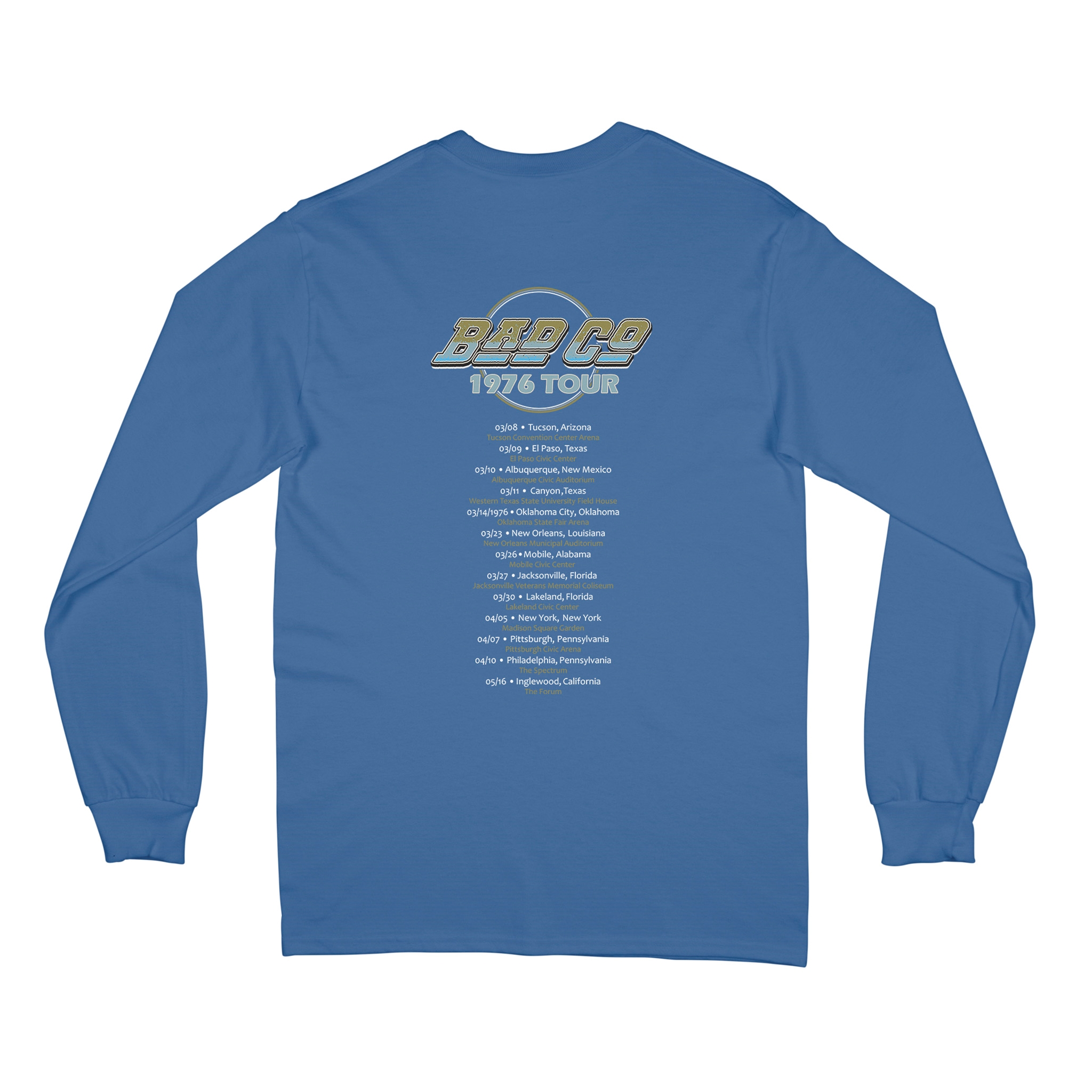 Bad Company 1976 Tour Long Sleeve T-Shirt - longsleeveblue