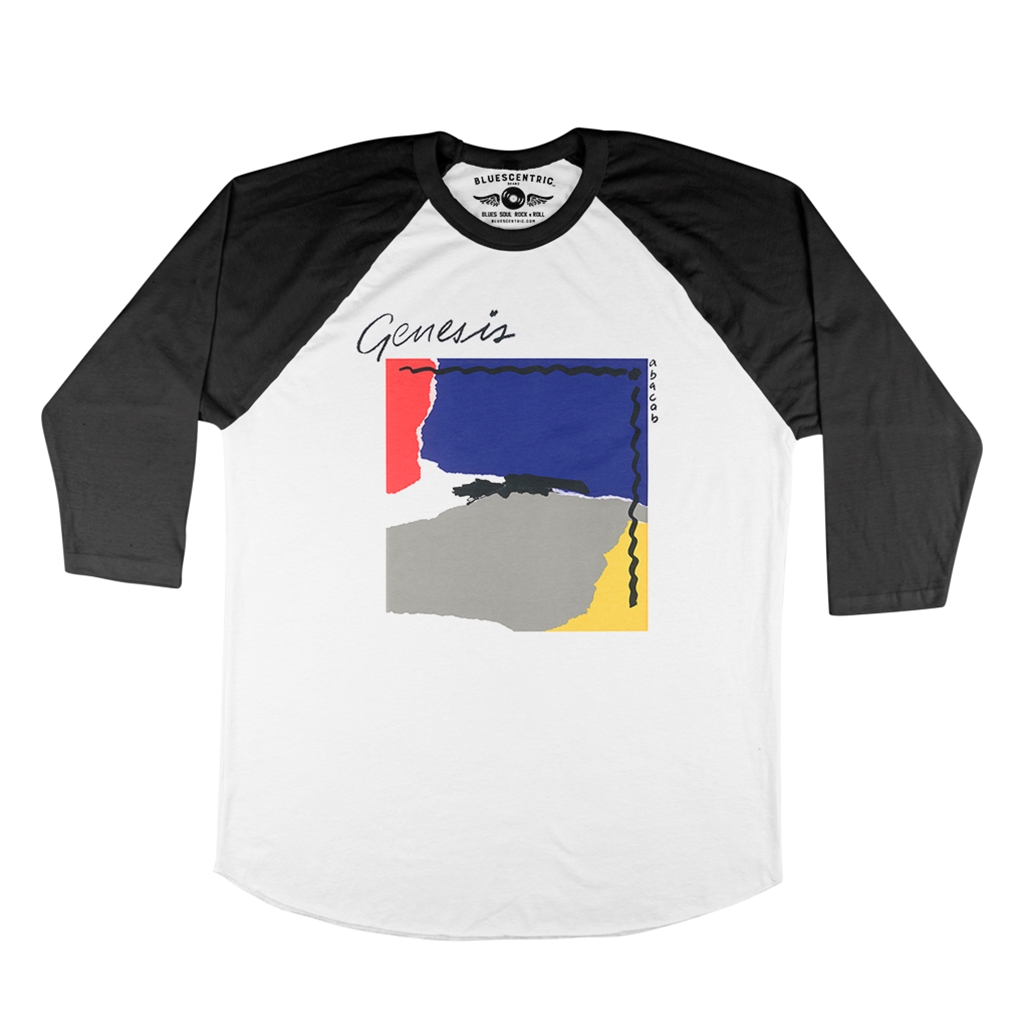 Genesis Abacab Album Cover Baseball T-Shirt - raglanwhiteblacksleeve