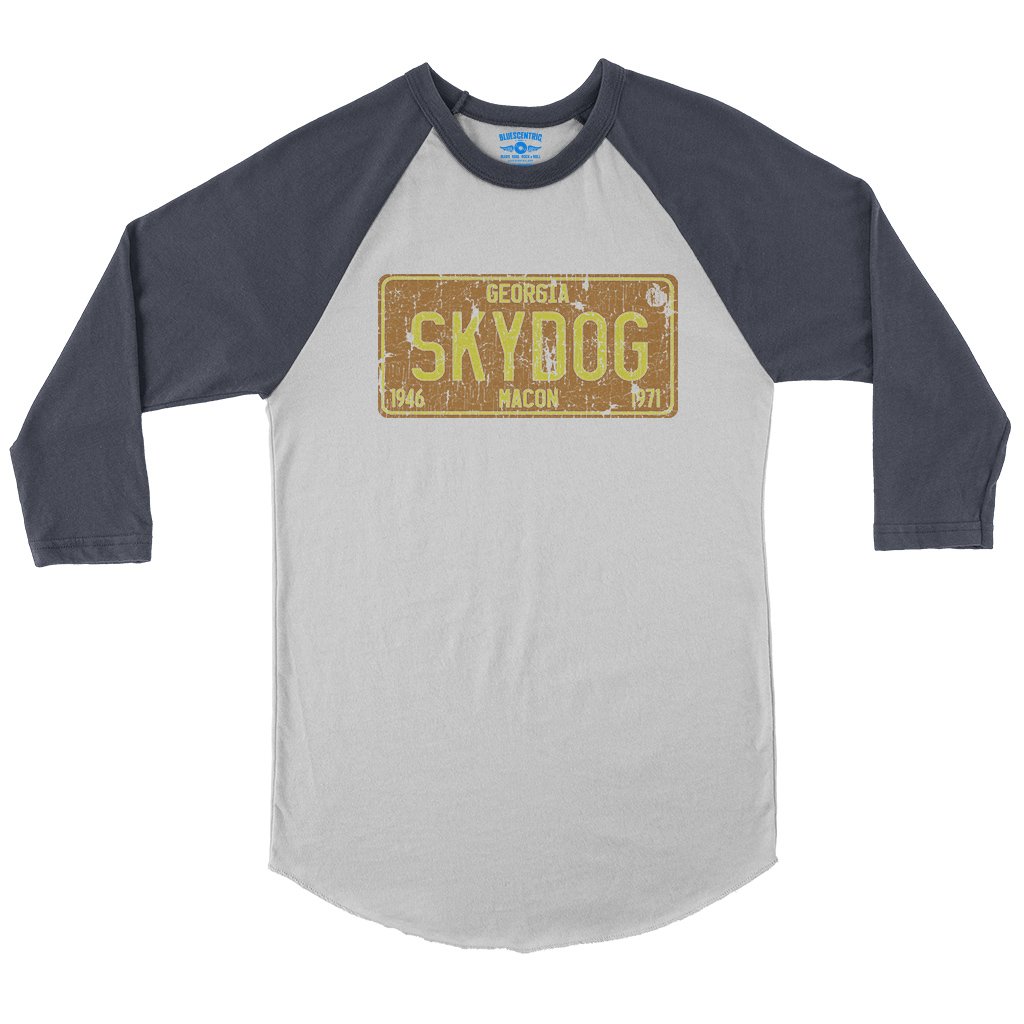 Skydog Baseball Tee in White Navy