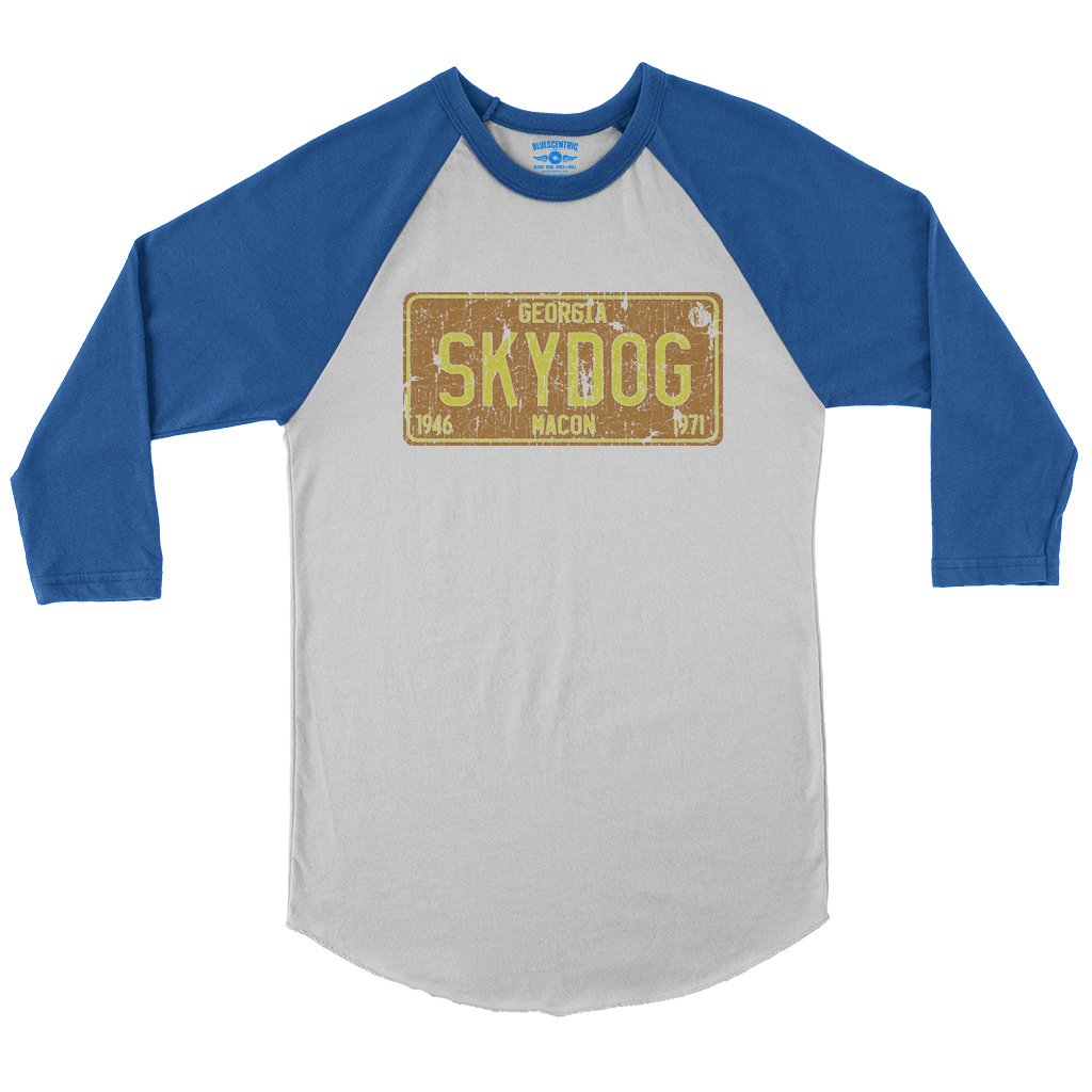 Skydog Baseball Tee in White True Royal