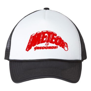 Meteor Records Trucker Hat - Black with White Face | Blues Music