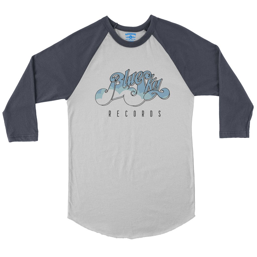 Blue Sky Records Baseball T-Shirt in White Navy