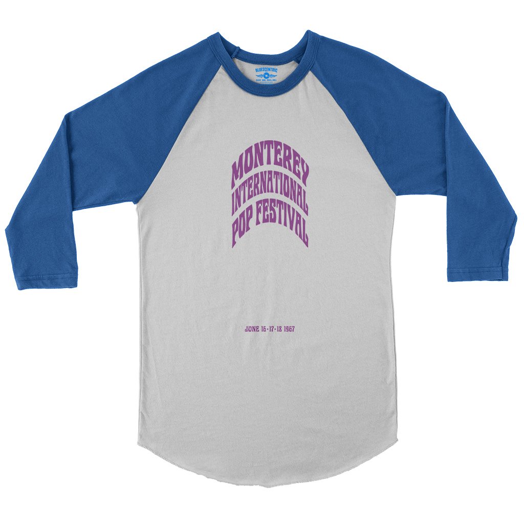 Ltd. Edition Monterey International Pop Festival Baseball T-Shirt in White True Royal