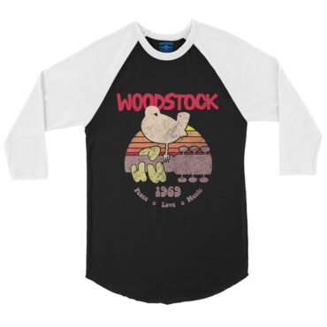 Bird & Guitar Woodstock Baseball T-Shirt in default